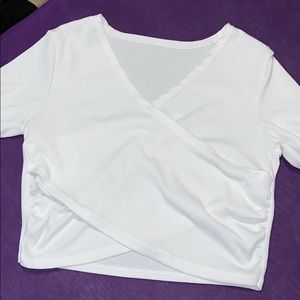 white cross cross crop top